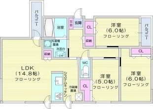 リバティ旭ヶ丘の物件間取画像